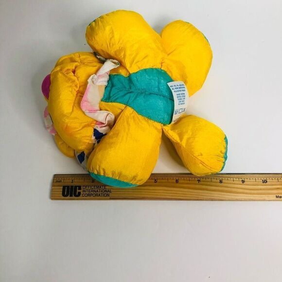vintage fisher price jungle friends yellow lion rattle #3704 soft plush 1995 - Picture 9 of 9